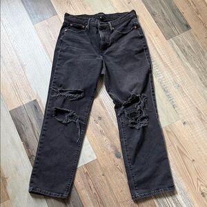 Lucky Brand ZOE High Rise Straight Leg Washed Black jeans